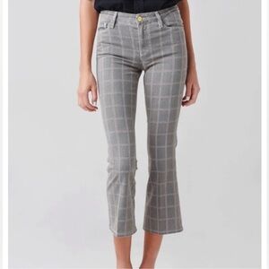 Frame Le Crop Mini Boot in Window Pane Plaid Pants